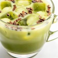 Matcha · Finely ground green tea leaves whisked into steamed hemp-oat milk and finished with cacao ni...