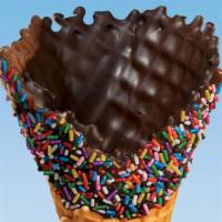 Chocolate Dipped Waffle Cones · Milk Chocolate dipped or White chocolate dipped waffle cones with assorted toppings
