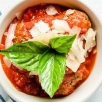 Meatballs · Classic italian meatballs in tomato sauce and parmesan