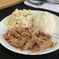 1 Meat Plate · Comes with 1 meat of your choice, scoop of rice, and one side.   Extra rice and extra side c...