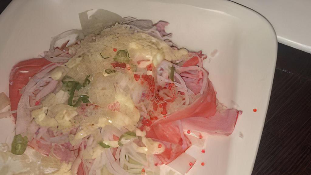Kani Salad · Imitation crab meat crunchy fly fish roe scallion&cucumber