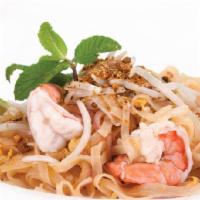 Pad Thai · Spicy. Thai rice fettuccine with a choice of vegetable, chicken, pork, beef or shrimp.