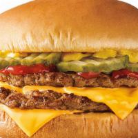 Quarter Pound Double Cheeseburger · A classic American icon made with Sonic style. Two 100% pure beef jr. hamburgers layered wit...