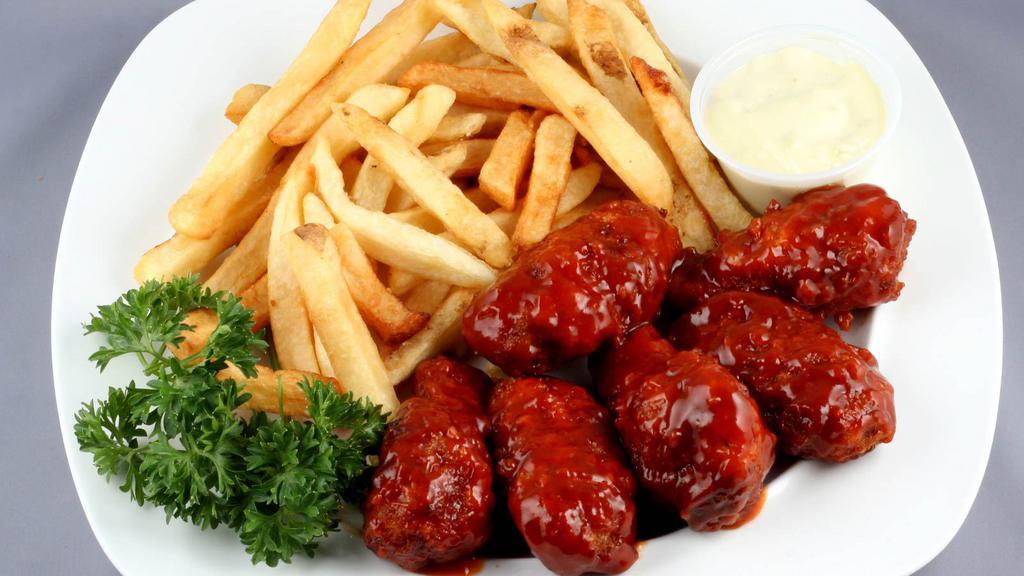 6 Pieces Mild Wings With Fries · 6 pieces of our tasty, mild chicken wings, served with crispy fries.