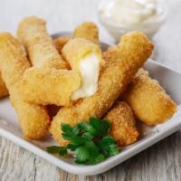 6 Pieces Mozzarella Sticks With Fries · 6 pieces of our gooey, crispy cheese sticks, served with crispy fries