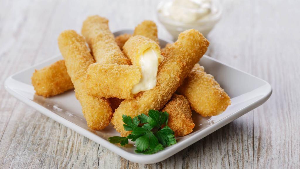 6 Pieces Mozzarella Sticks With Fries · 6 pieces of our gooey, crispy cheese sticks, served with crispy fries