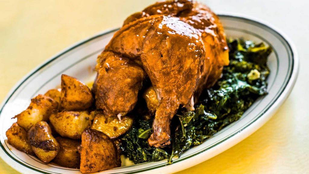 Whole Rotisserie Chicken Dinner · Organic and free-range. Served with roasted broccoli and potatoes.