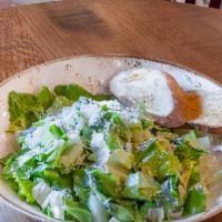 Caesar Salad · Romaine Hearts, Parmesan, Crostini, Caesar Dressing