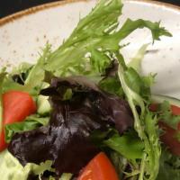 Big Mixed Greens · Cucumber, Tomato, Red Onion, Feta, Sherry Vinaigrette