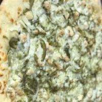 Large Pesto Chicken · Grilled chicken, peppers, onions, mozzarella, and pesto sauce.