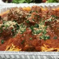 Spaghetti & Meatballs · Spaghetti and Italian Meatballs in Tomato Sauce.