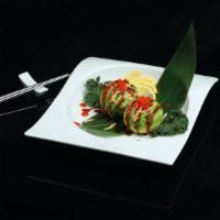 Green Balls  · 2 balls.   spicy real lobster wrapped with sliced avocado,spicy mayo, eel sauce and chili ju...