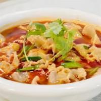 Braised Fish Fillet With Tofu In Chilli Oil Sauce（重庆豆花鱼） · Spicy.