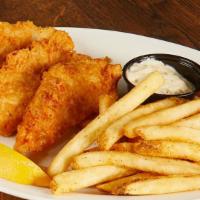 Lunch English Fish & Chips · Samuel Adams® beer-battered white. fish, tartar sauce, lemon wedge,. seasoned fries.
