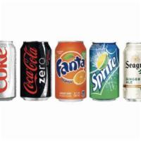 Canned Soda · Coke, Diet Coke, Ginger Ale, Fanta Orange, Sprite