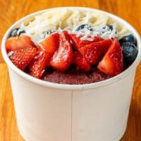 Açaí Bowl  · Blended açaí with strawberries, banana and a splash of coconut milk. Topped with two layers ...