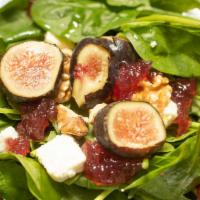 Ninja Turtle Salad · Baby Spinach, fig, goat cheese, walnuts, olive oil