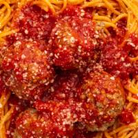 Meat Sauce With Meatball Pasta · 