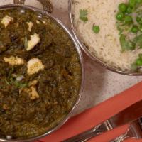 Saag Paneer · Indian cottage cheese cooked in a spinach sauce