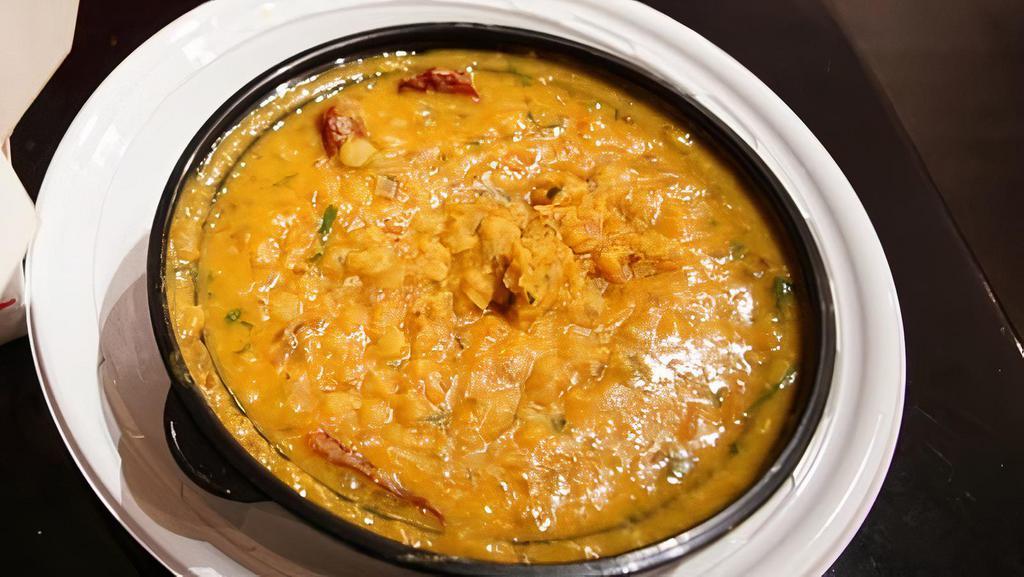 Yellow Dal Curry · Lentils tempered with cumin seeds & whole red chilies. Can be made vegan. Gluten-free.