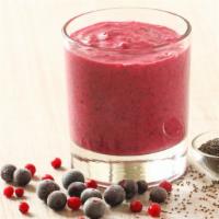 Triple Berry Sensation Smoothie · Freshly squeezed smoothie made with Raspberry, Blueberry, Strawberry, and Cranberry Juice.