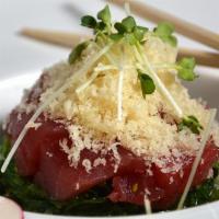 Tuna Seaweed Crunch Salad · Chopped tuna, seaweed, tempura flakes, and mixed greens.

Consuming raw or undercooked meats...