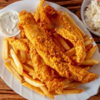 Whiting Fish 3Pcs  · with French Fries &  Cole slaw