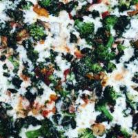 Vegetable Pizza · Mushrooms, peppers, onions, broccoli, spinach, extra mozzarella cheese, roasted peppers and ...