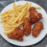 Chicken Wings With Fries 4 Pcs · 
