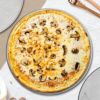 I'M A Funghi Pizza · (Vegan) Wild mushrooms, and vegan cheese pizza baked on a hand-tossed dough.