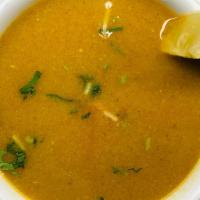 Mulligatawny Soup · Chicken lentil soup.