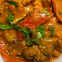 Vegetable Jalfrezi · Mixed vegetables sautéed with spices in a tomato-based sauce.