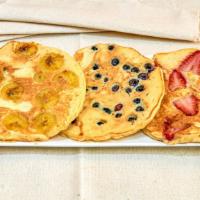 Pancakes With Berries · Strawberry or blueberry. Three pancakes
