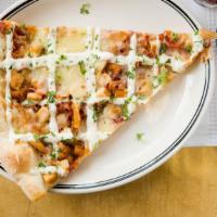 Cowboy Pizza Slice · Breaded chicken, bacon & ranch dressing