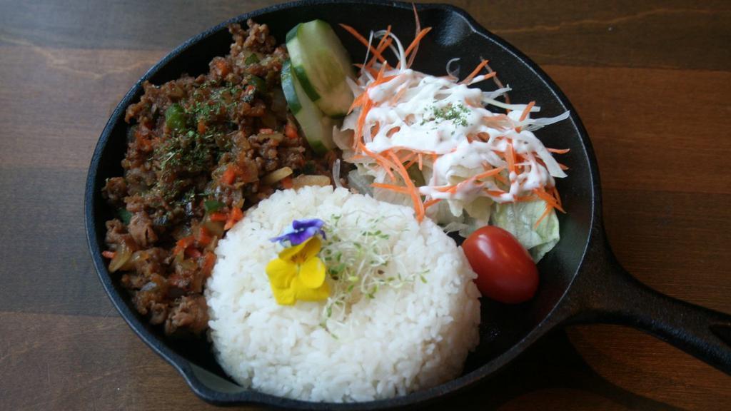 Bulgogi With Rice (Kbbq Marinated Beef) · Bulgogi (KBBQ marinated beef) with white rice and vegetables. Served with pickles, side salad, and signature coleslaw.