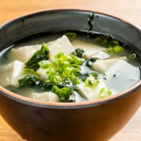 Miso Soup  · Dashi ( Japanese Soup Stock) , Miso , Tofu , Wakame ( Dried Seaweed ), Shiitake Mushroom , S...