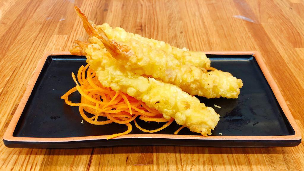 Tempura Shrimp /3Pc · Tempura Shrimp is a Japanese dish made with fresh shrimp dipped in tempura batter and deep- fried until perfectly crispy . serve it with tempura dipping sauce.