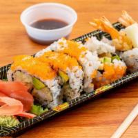 Tiger Roll · Main ingredients: avocado, shrimp tempura, cucumber, tobiko.                                ...