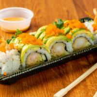 Caterpillar Roll · Main ingredients: shrimp tempura, cucumber, egg, avocado.                                   ...