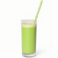 Green Tropical Blast Smoothie · Pineapple, pear, kiwi, banana, mango, and kale.