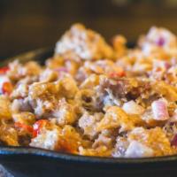 Chicken Sisig · Chopped boneless thigh with onions and chili. Served with rice.