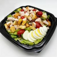 Cobb Salad  · With diced fresh turkey over mesclun greens with plum tomato,bacon bits, hard boiled eggs, c...