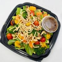 Asian  Salad · Mixed greens with cherry tomatoes, stir fry vegetables, mandarin oranges, crunchy Chinese no...
