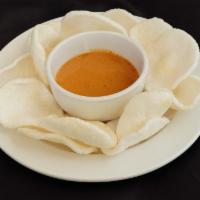 Shrimp Chips · Fried shrimp-flavored rice crackers. Served with peanut sauce.