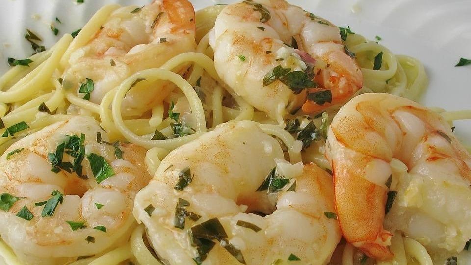 Linguine With Shrimp Scampi · Shrimp, parsley, garlic, butter, lemon white whine. Served with fresh bread, choice of optional protein and vegetable add-on's
