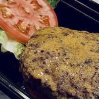 Burger Au Poivre · Organic angus beef, peppercorn, and hennessy VSOP cream sauce. On an Amy's Brioche Bun. Serv...