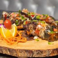 Mix Kabobs · Choice of meat on skewers with barbeque sauce on the side. Your choice of protein: beef, and...