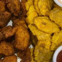 Chicharron De Pollo · Chicharron de Pollo (boneless) served with French Fries or Tostones.