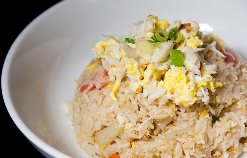 Crab Meat Fried Rice · Lump crab meat, egg, tomato and onion.