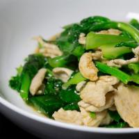 Pad Kana · Sauteed with Chinese broccoli, garlic and soy sauce.